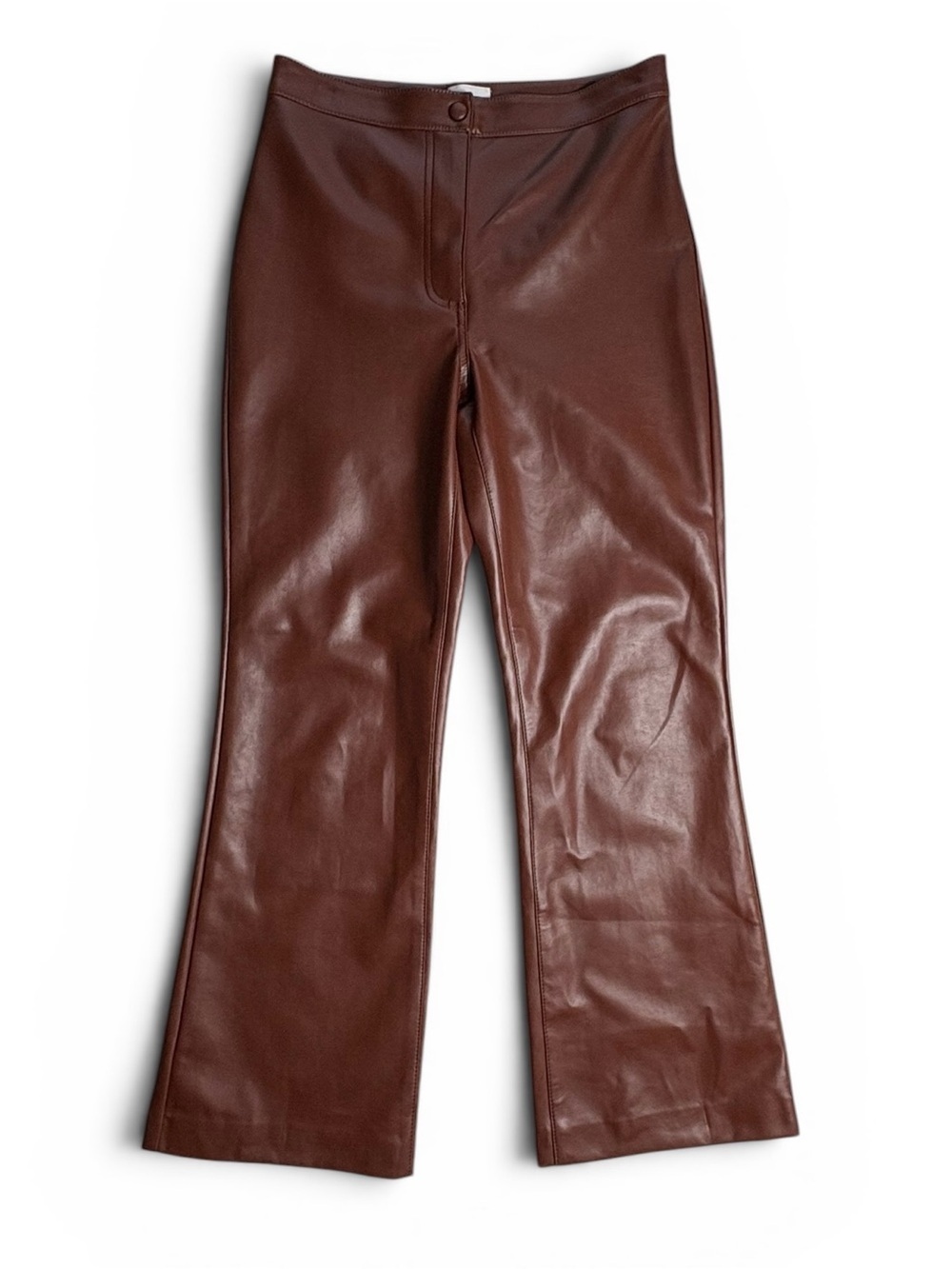Wilfred Aritzia Vegan Leather Flared Pants Brown Size 4